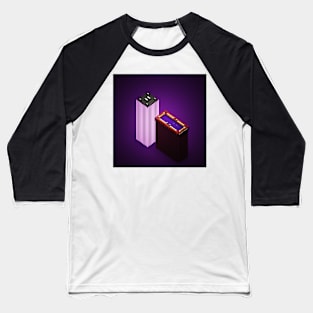 Neon synthwave buildings Baseball T-Shirt